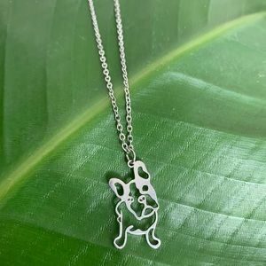 Silver French Bull Dog Necklace